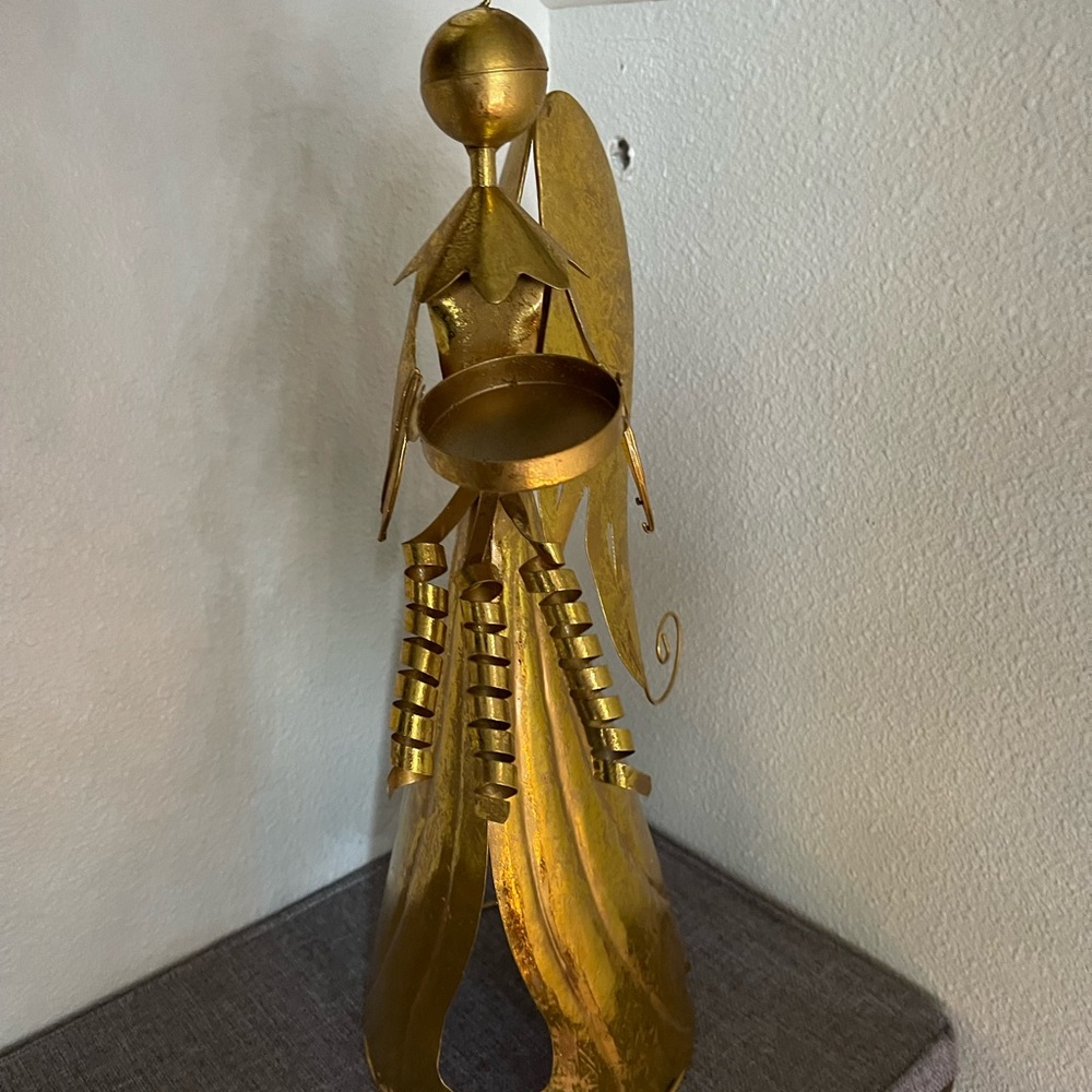 Pink Zebra Gold Angelic Sculpture